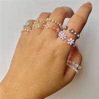 Image result for Beaded Rings Glass Beads