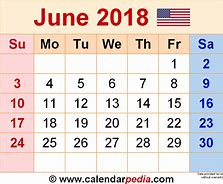 Image result for Calendar for June 2018