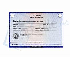 Image result for Indiana Birth Certificate