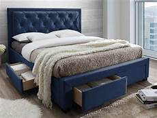 lade letto lit avec tiroirs leopold tissu velours bleu 160x200cm lade letto lit avec tiroirs leopold tissu velours bleu 160x200cm