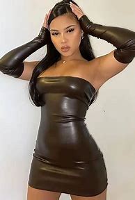 Image result for Faux Leather Party Dresses