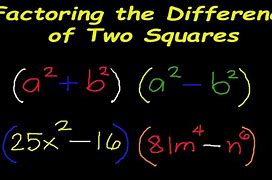 Image result for Factor Difference of Squares
