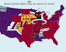 Image result for Most Hated NBA Team Map