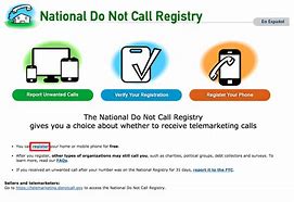 Image result for Cell Phone No Call List Registration