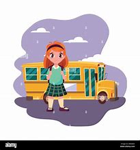 Image result for A Girl Who Comeing Back From School Cartoon