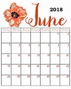 Image result for Free Calendar June 2018