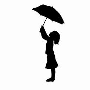 Image result for Girl with Umbrella in Rain Silhouette