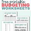 Image result for Budget Worksheet