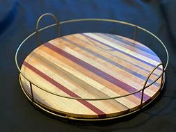 Image result for Wood Lazy Susan with Rails