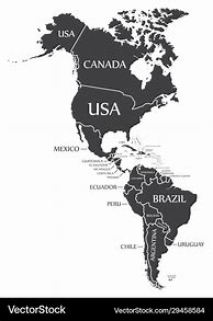 Image result for America Continent Map with Countries