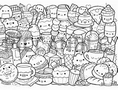 Image result for Kawaii Junk Food Coloring Pages