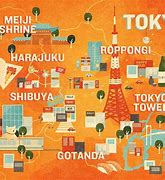 Image result for Tokyo Map with Attractions