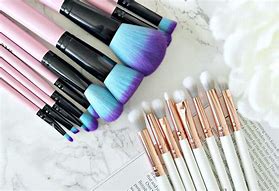 Image result for Pink and Green Makeup Brushes