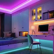 Image result for How to Decorate a Bedroom with LED Lights