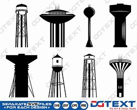 Image result for Water Tower Clip Art Black and White