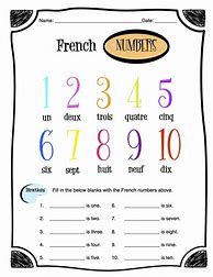 Image result for French Numbers Worksheets Printable