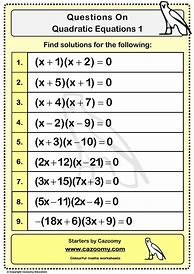 Image result for Quadratic Equation Practice