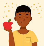 Image result for Black Child Eating an Apple Cartoon