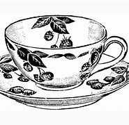 Image result for Vintage Tea Cup Clip Art Black and White