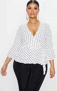 Image result for Plus Size White Wrap Blouse