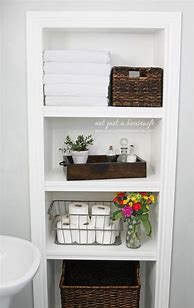 Image result for How to Decorate Bathroom Shelves