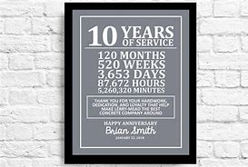 Image result for 10th Year Anniversary Gift for Work