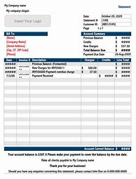 Image result for Monthly Invoice Statement Template