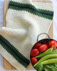 Image result for Dish Towels with Crochet Top Patterns