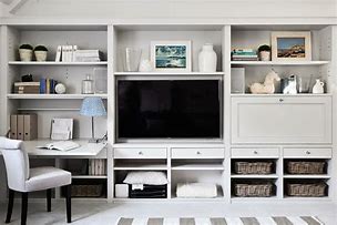 Image result for Wall Unit with Desk and TV