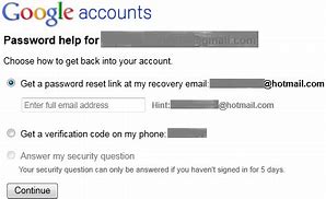 Image result for Google Security Question Password Recovery