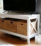 Image result for TV Stand with Basket Storage