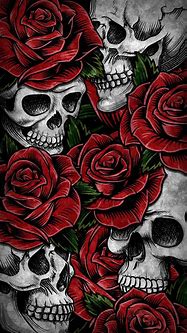 Image result for Gothic Skull and Roses Wallpaper