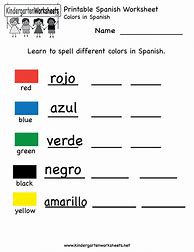 Image result for Free Spanish Worksheets