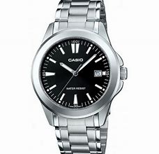 Image result for Watch with Black and Silver Metal Band