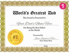 Image result for Best Dad Certificate Template
