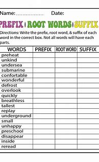 Image result for Prefixes and Suffixes Activities