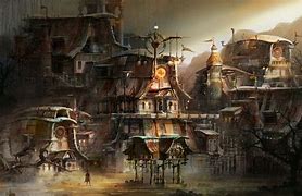 Image result for Steampunk Village Concept Art
