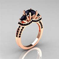 Image result for Rose Gold Black Diamond Wedding Ring