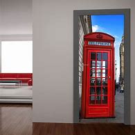Image result for Door Stickers 3D Telephone Booth