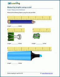 Image result for Measuring Length for 1 St Grade