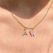 Image result for Stainless Steel Butterfly Initial Necklace