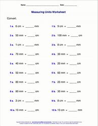 Image result for Convert Cm to Inches Worksheet