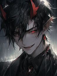 Image result for Anime with Black Hair and Horns Guy