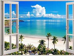 Image result for Beach Window Views Wall Murals