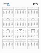 Image result for 1970 Calendar Printable One Page