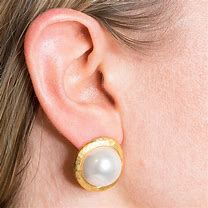 Image result for Silver Button Clip Earrings