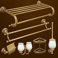 Image result for Brass Bathroom Accessories