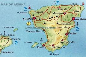 Image result for Aegina Island Labeled Map