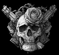 Image result for Skull with Hair and Guns