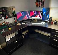 Image result for L-shaped Desk Set Up
